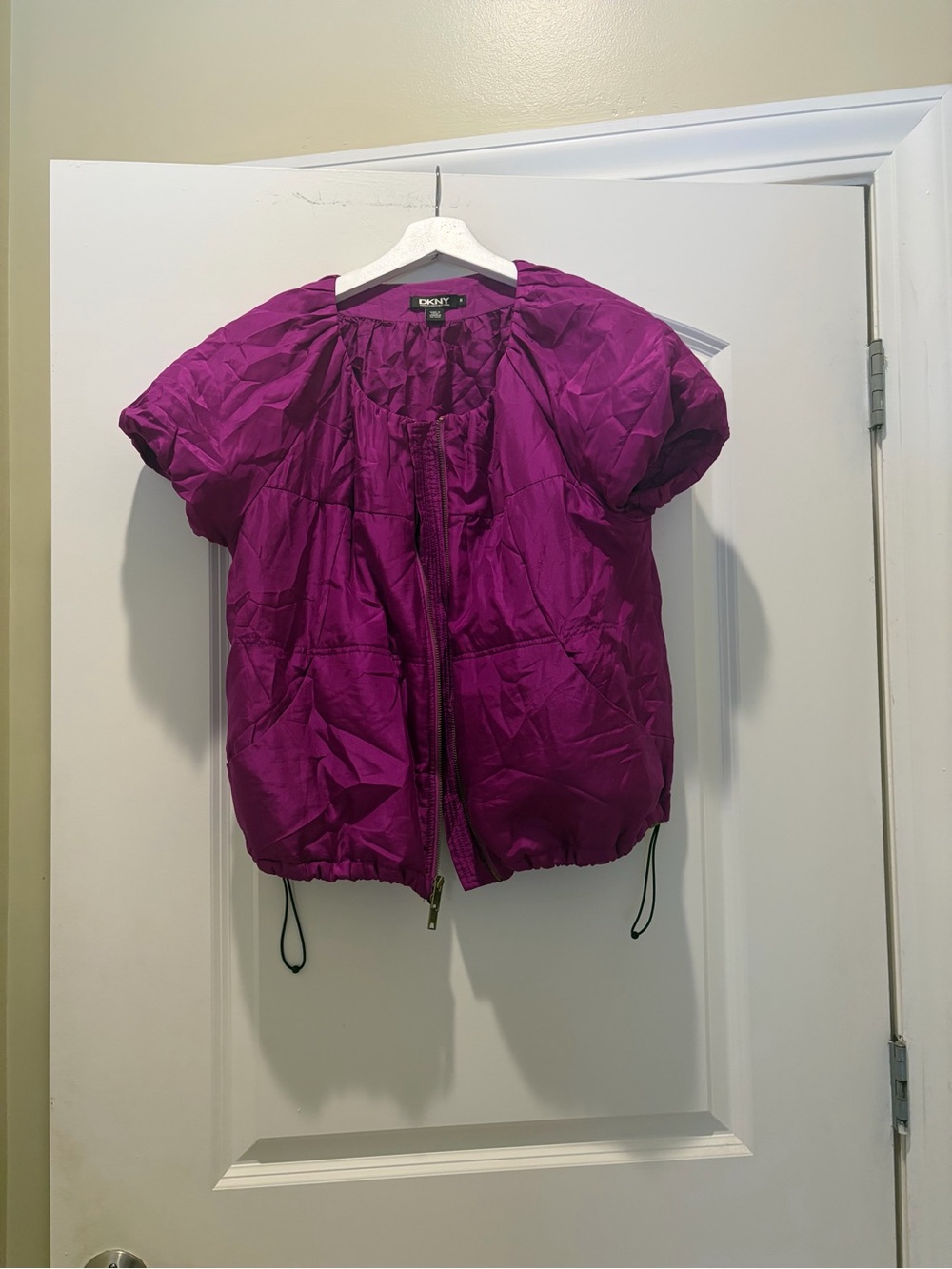 DKNY Vibrant Magenta Short Puff Sleeve Jacket